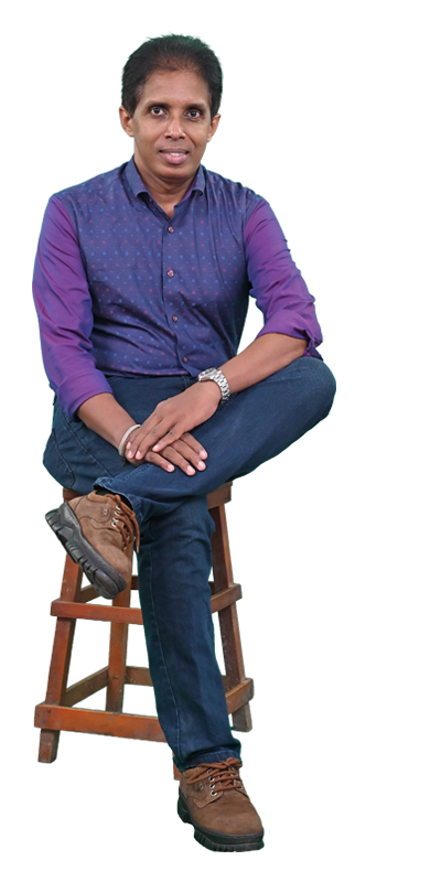 Channa de Silva wearing glasses